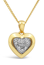 18kt yellow and white gold heart pendant with 0.05 ct diamonds