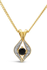 18kt yellow & white gold pendant with 0.20 ct sapphire