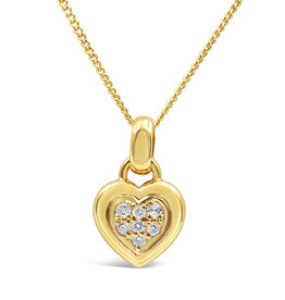 18kt yellow gold heart pendant with 0.15 ct diamonds