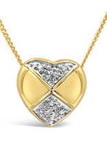 18kt geel & wit goud hart hanger met 0.04 ct diamanten