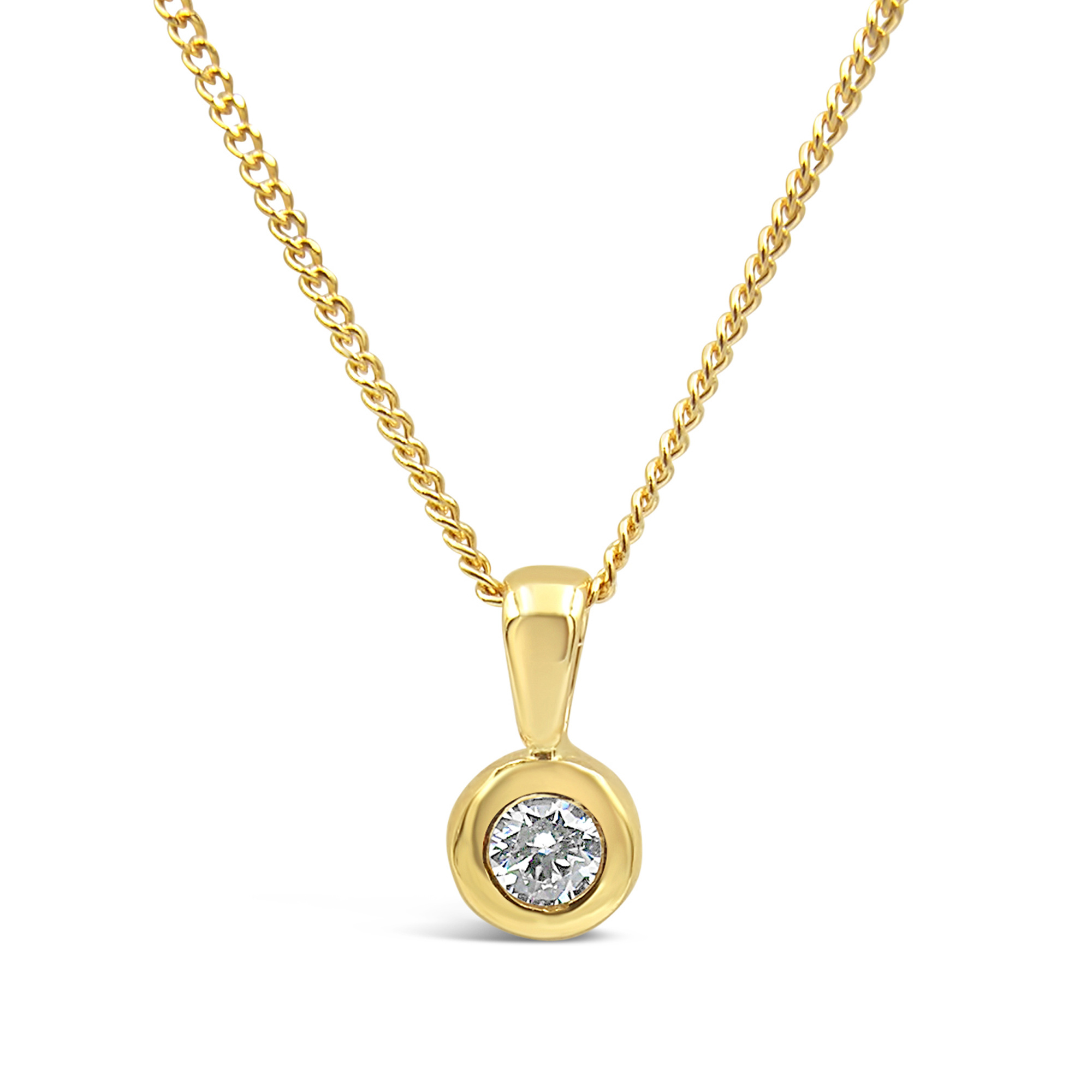 18 karat yellow gold pendant with zirconia