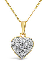 18 karat yellow gold heart pendant with zirconia