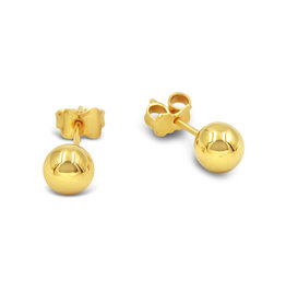 18 karat yellow gold earrings ball with shiny  finish