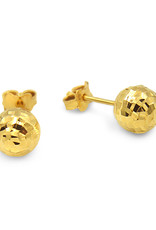 18 karat yellow gold earrings ball with shiny  finish