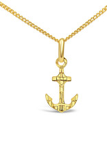 18 karat yellow gold boat anchor pendant