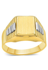 18 kt yellow & white gold men's ring