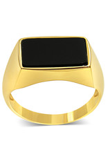 18 kt geel goud heren ring met onyx