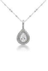 18 kt white gold pendant with zirconia