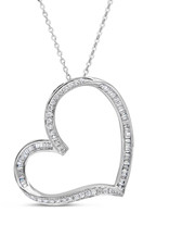 18kt white gold heart pendant with 0.43 ct diamonds