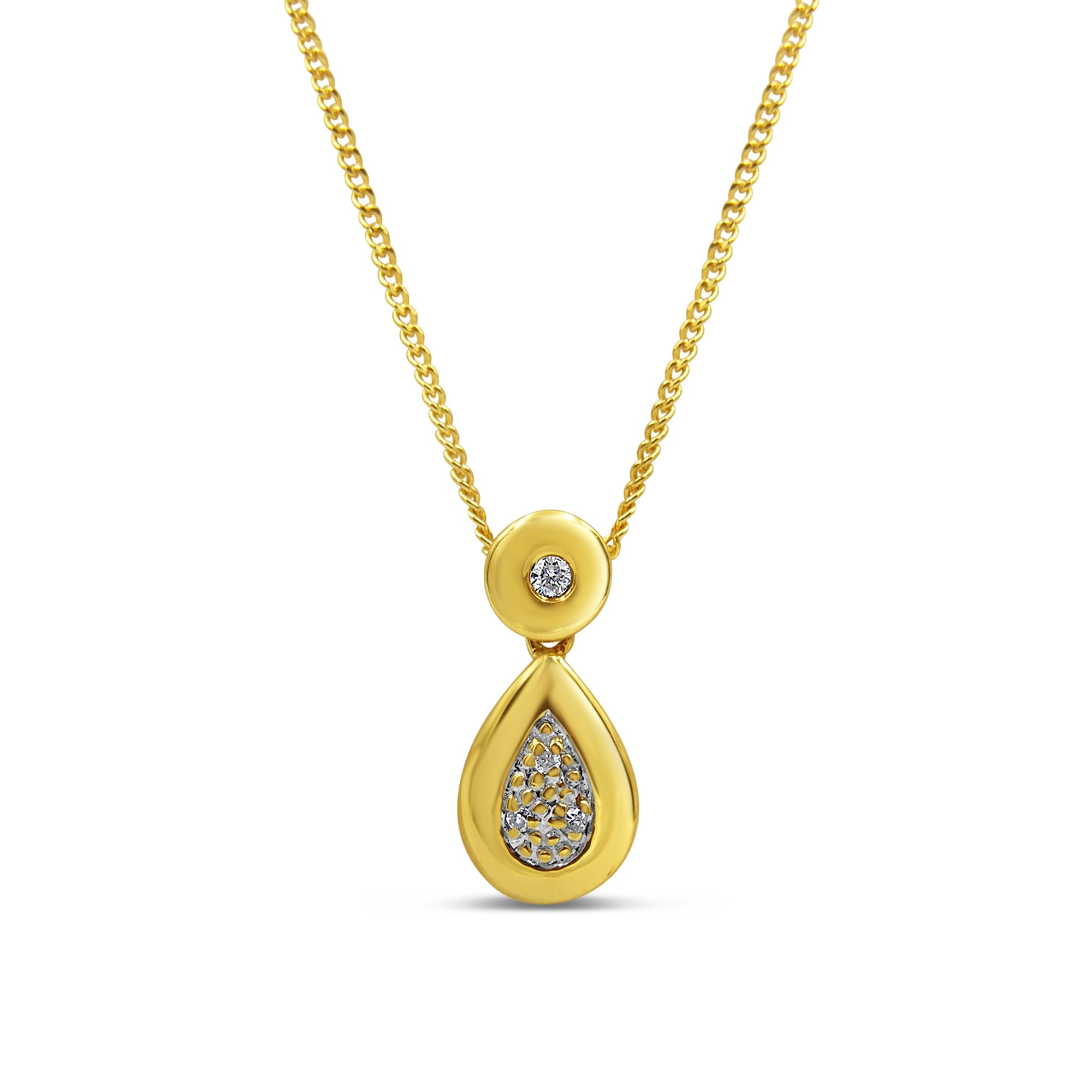 18kt yellow gold pendant with 0.05 ct diamonds