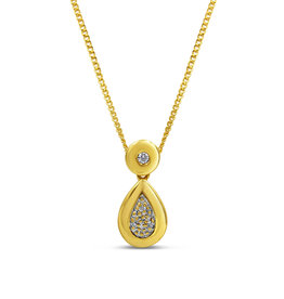 18kt yellow gold pendant with 0.05 ct diamonds