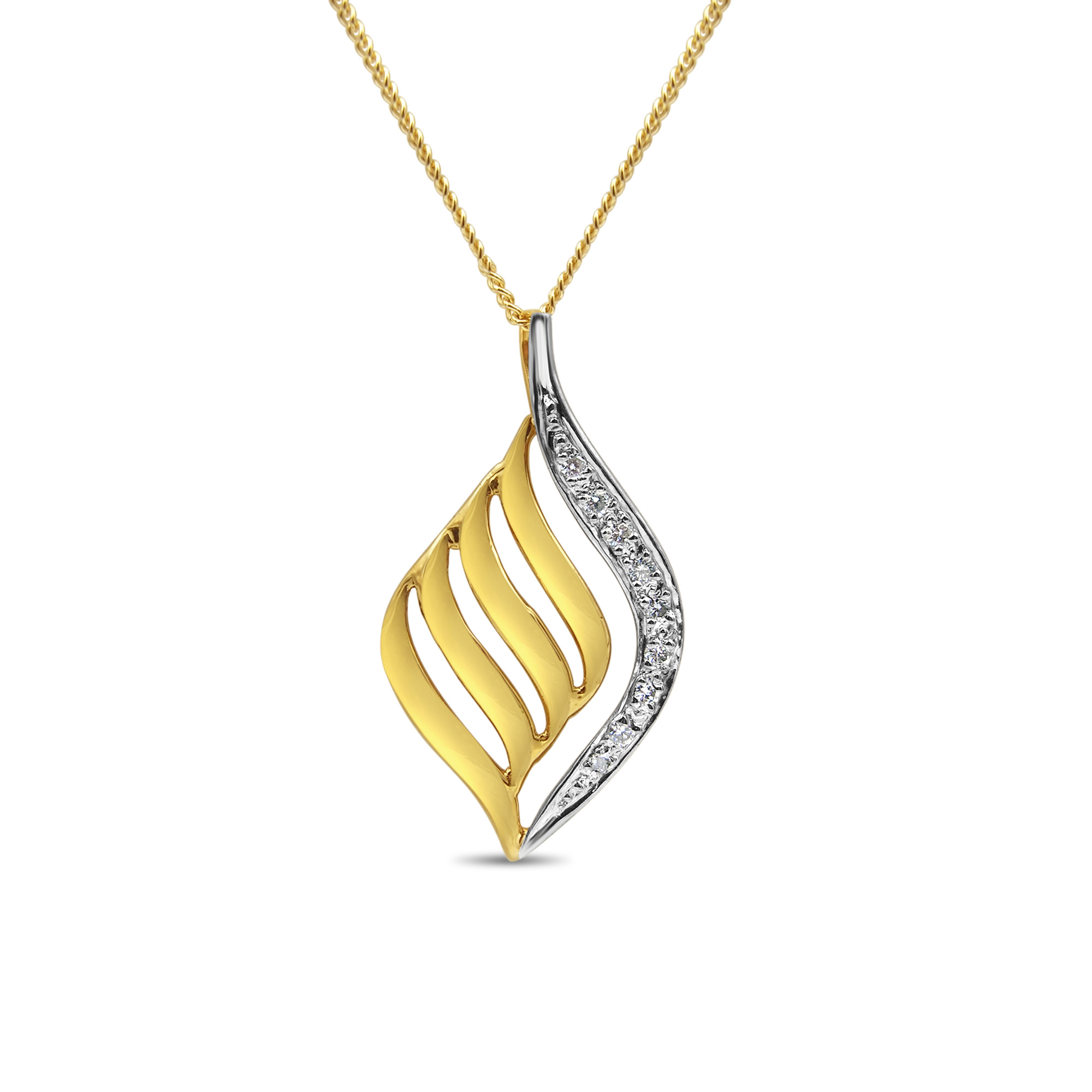 18kt yellow & white gold pendant with 0.05 ct diamonds