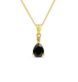 18kt yellow gold pendant with 0.85 ct sapphire & 0.01 ct diamond