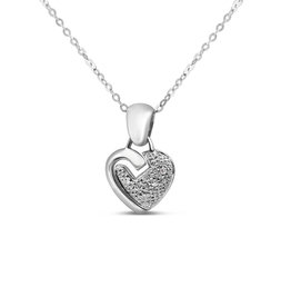 18kt white gold heart pendant with 0.02 ct diamonds