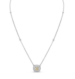 18 karaat wit goud ketting met 0.67 ct diamanten hanger