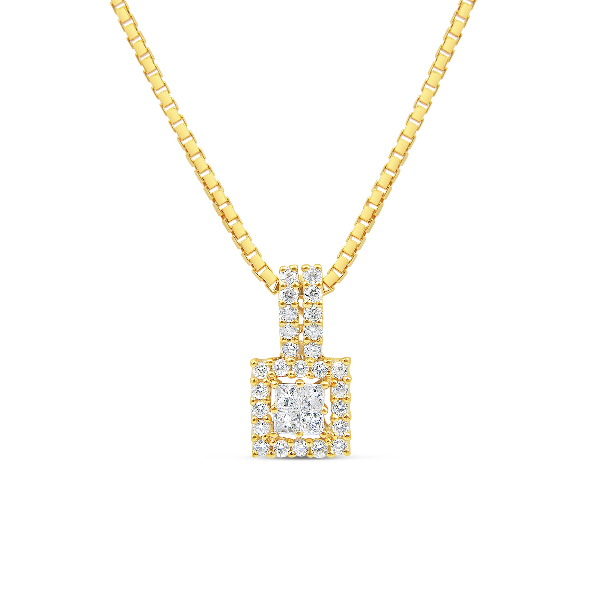 18kt yellow gold pendant with 0.32 ct diamonds