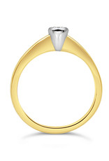 18kt geel en wit goud verlovingsring met 0.20 ct diamant