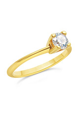 18kt yellow gold engagement ring with 0.53 ct diamond