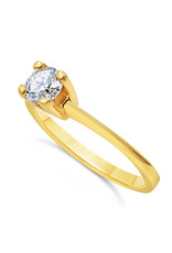 18kt yellow gold engagement ring with 0.53 ct diamond