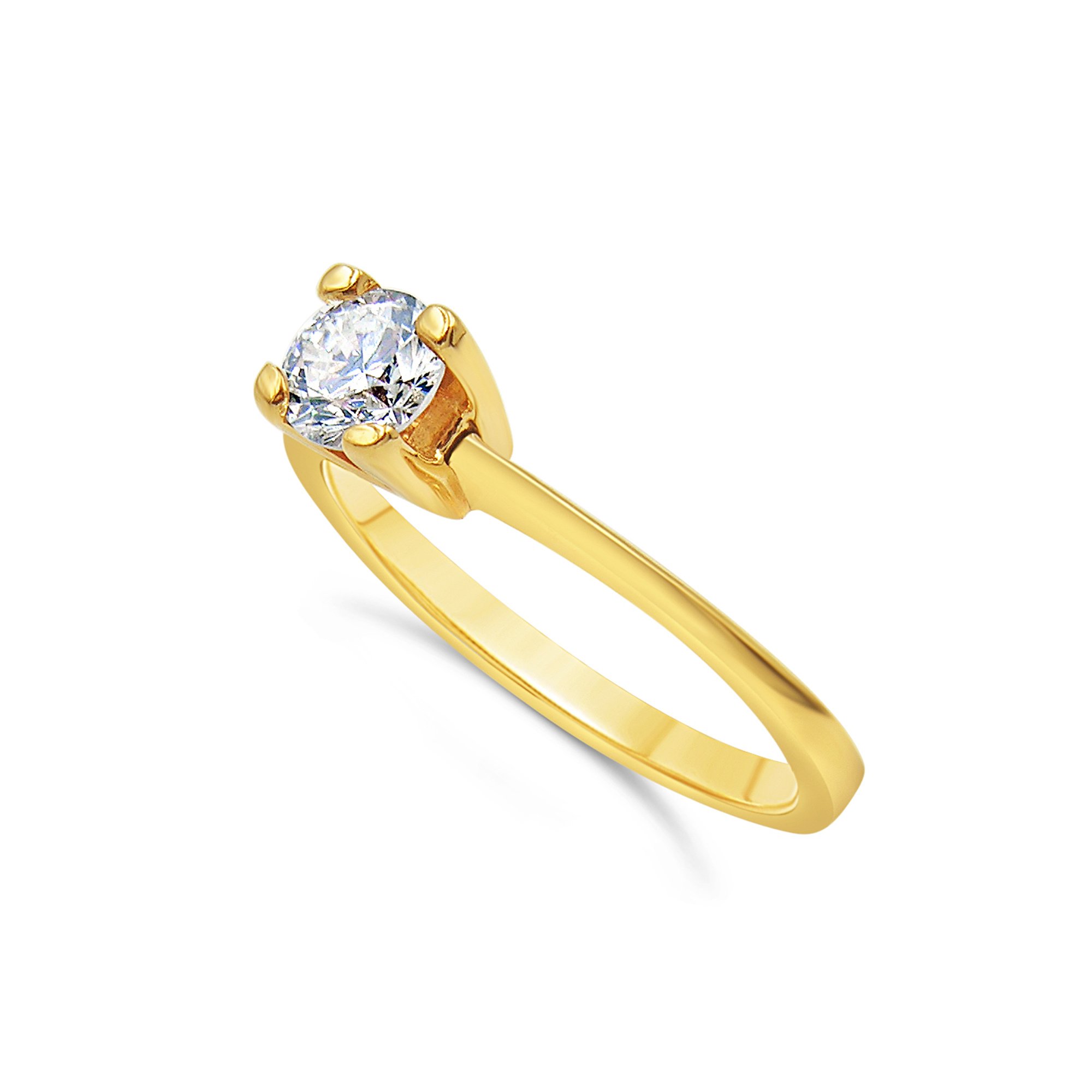 18kt yellow gold engagement ring with 0.53 ct diamond