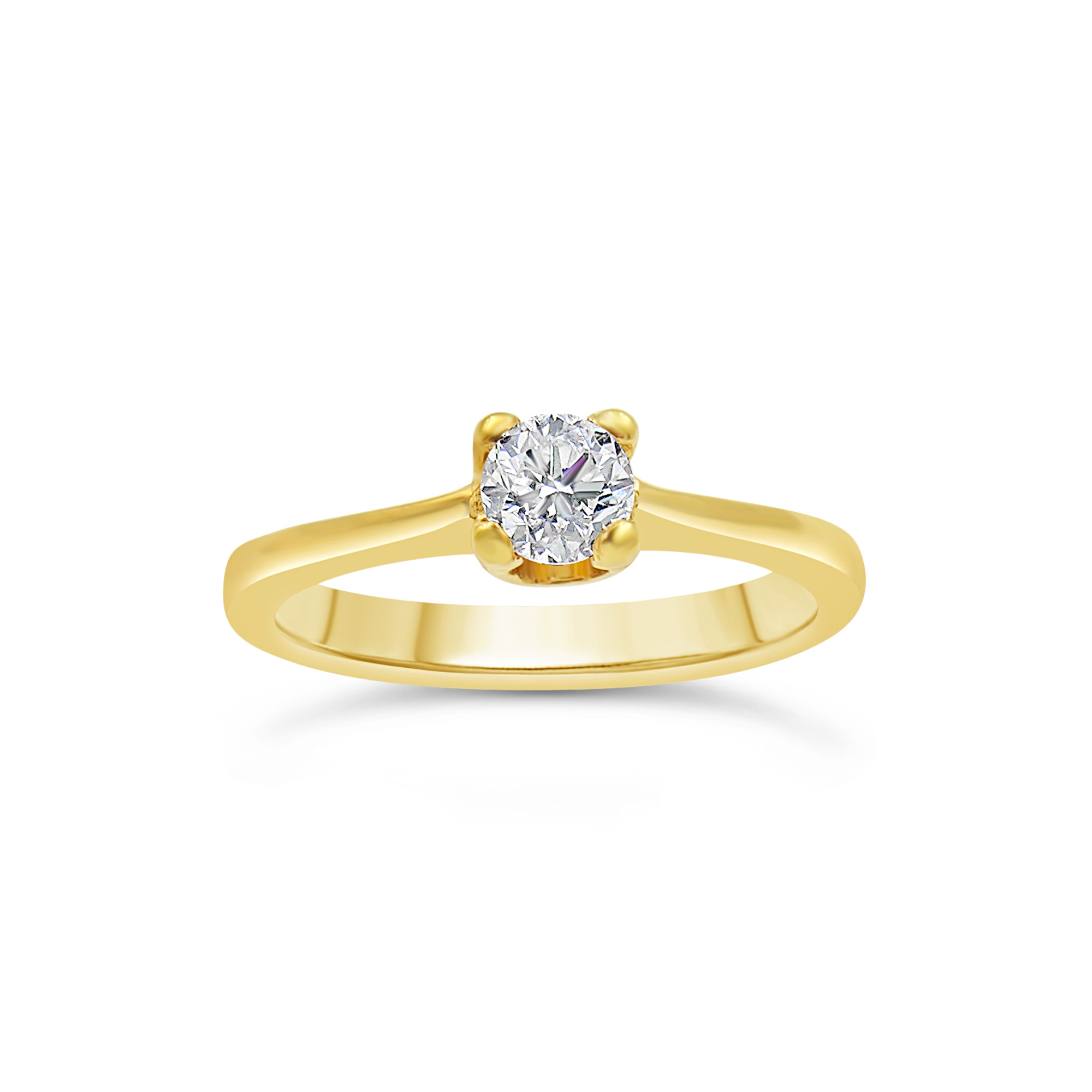 18kt yellow gold engagement ring with 0.47 ct diamond