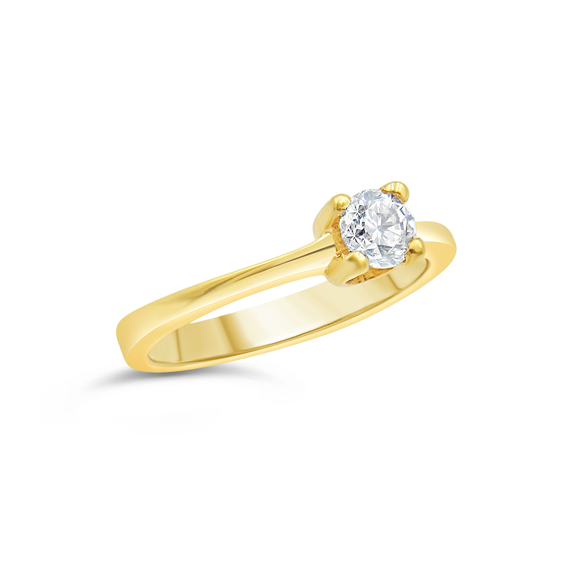 18kt geel goud verlovingsring met 0.47 ct diamant