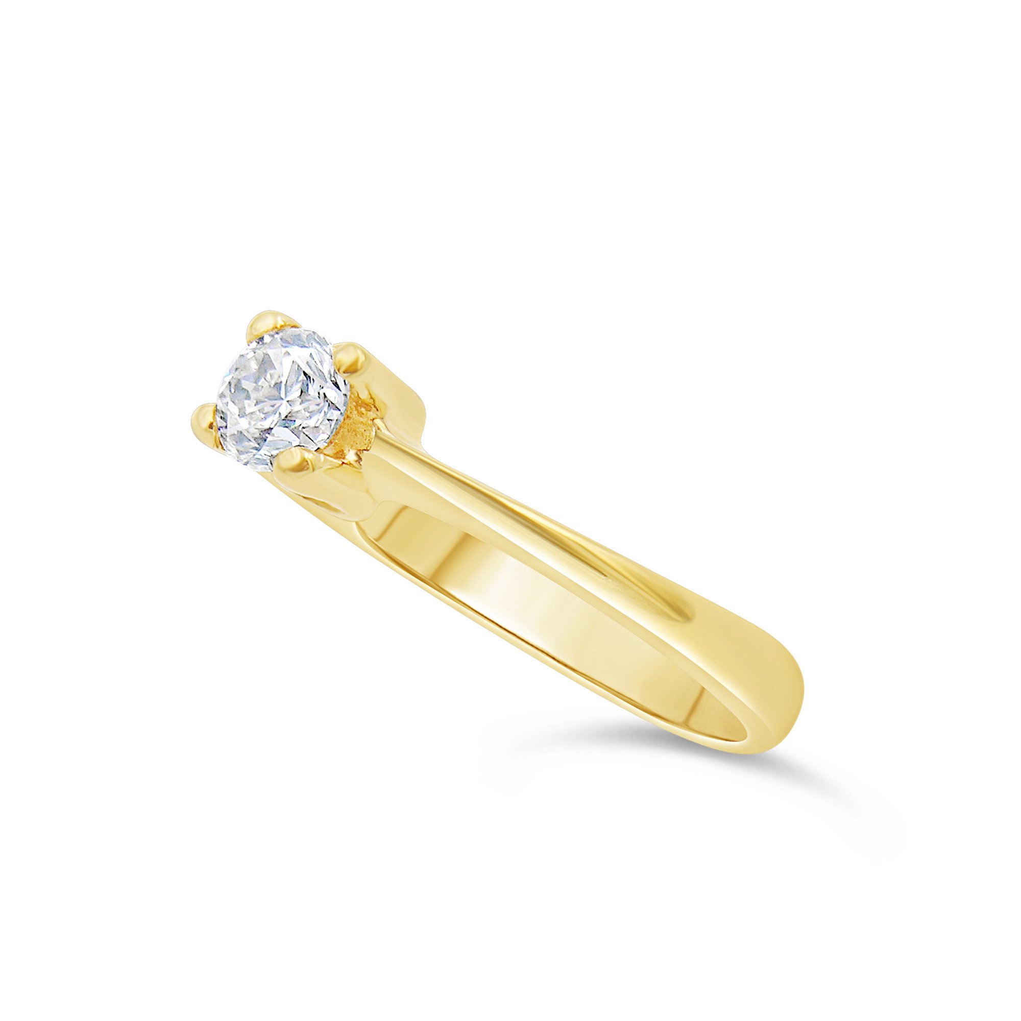 18kt geel goud verlovingsring met 0.47 ct diamant