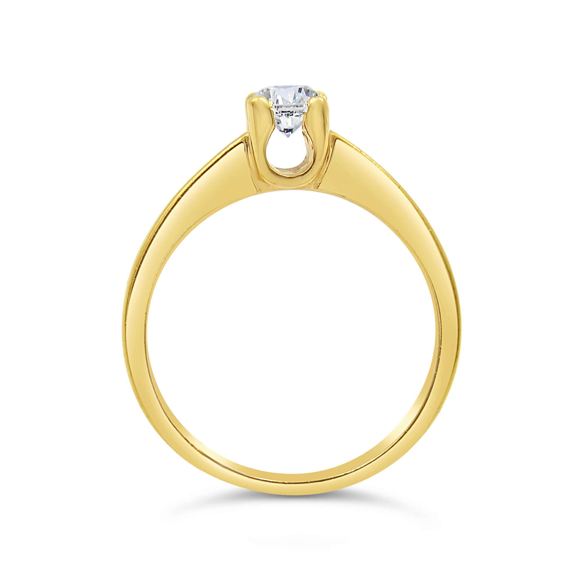 18kt yellow gold engagement ring with 0.47 ct diamond