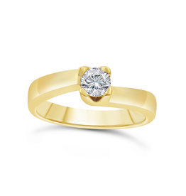 18kt yellow gold engagement ring with 0.34 ct diamond