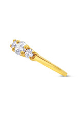 18kt yellow gold trilogy engagement ring with 0.64 ct diamonds