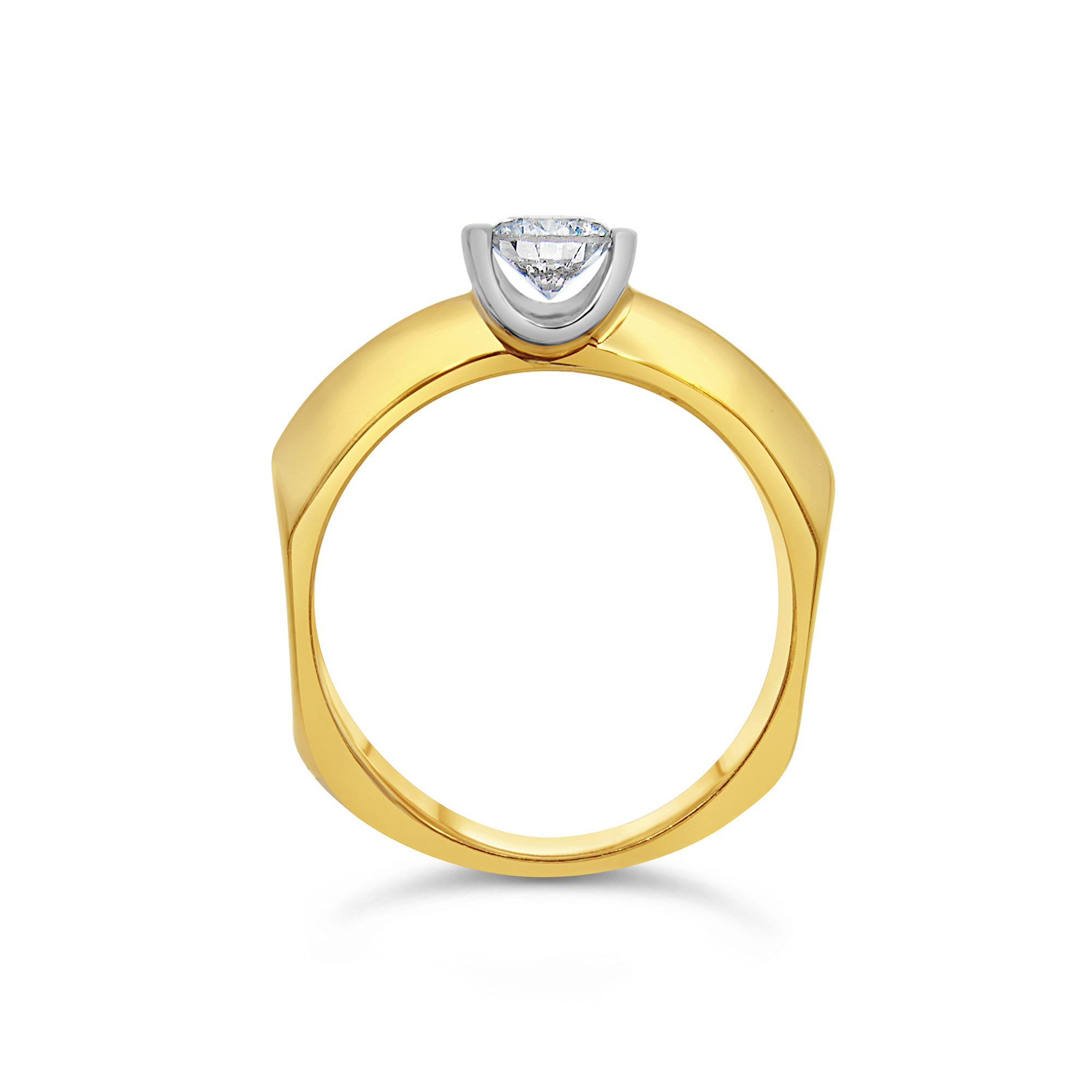 18kt yellow & white gold engagement ring with 0.50 ct diamond