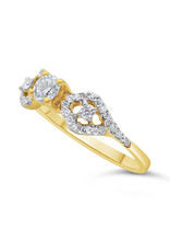 18kt yellow gold engagement ring with 0.49 ct diamonds