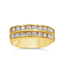 18k geel goud ring met 0.70 ct diamanten