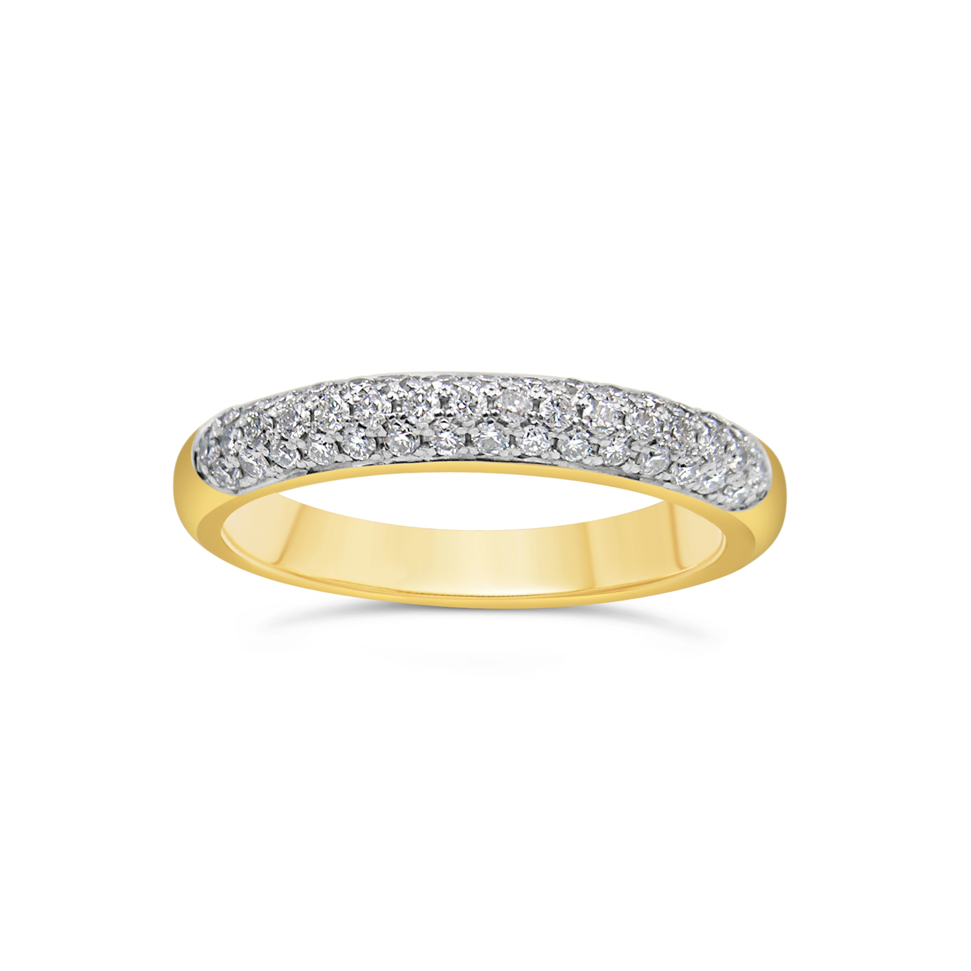 18k yellow & white gold ring with 0.50 ct diamonds