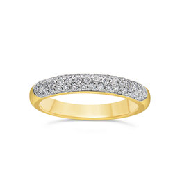 18k yellow & white gold ring with 0.50 ct diamonds