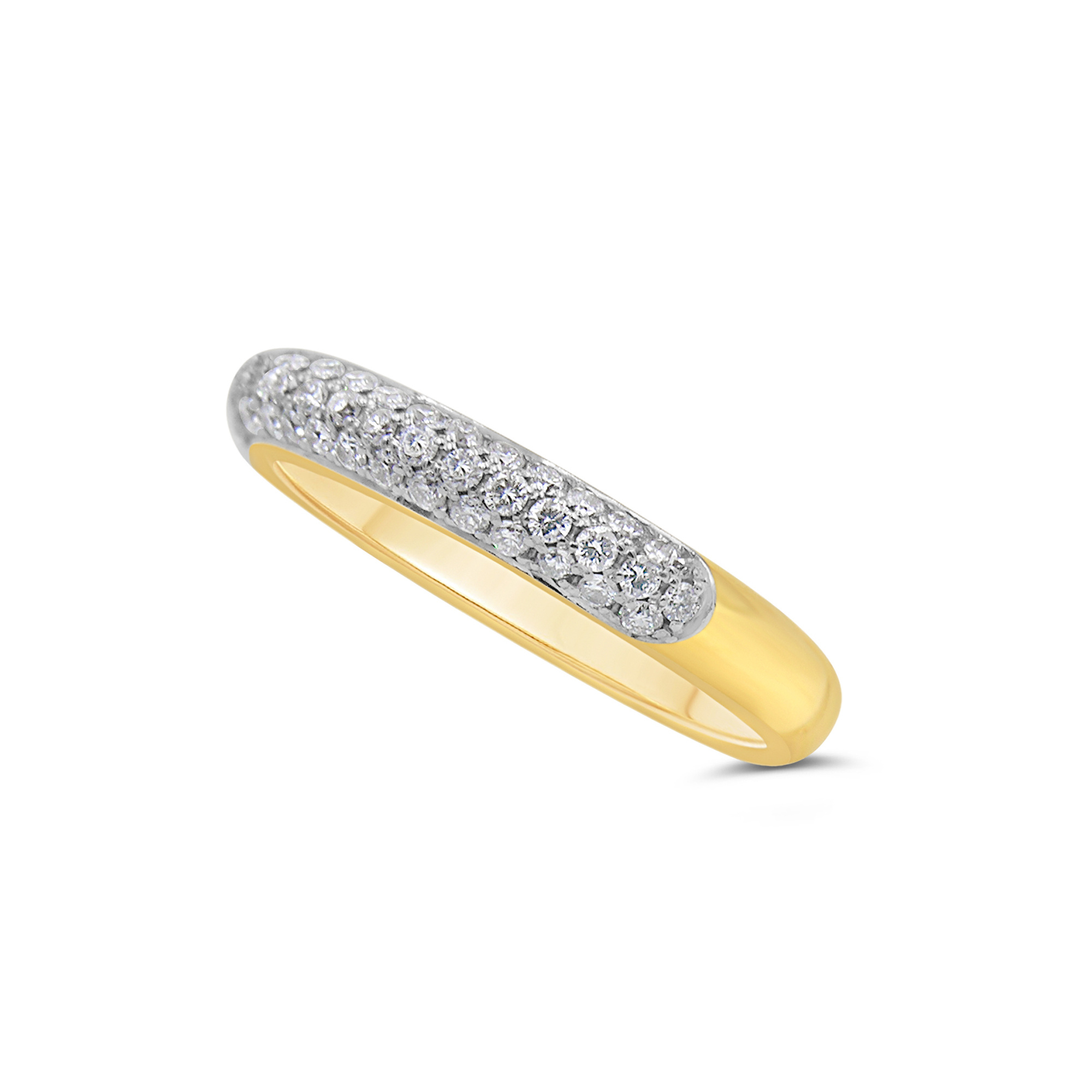 18k yellow & white gold ring with 0.50 ct diamonds