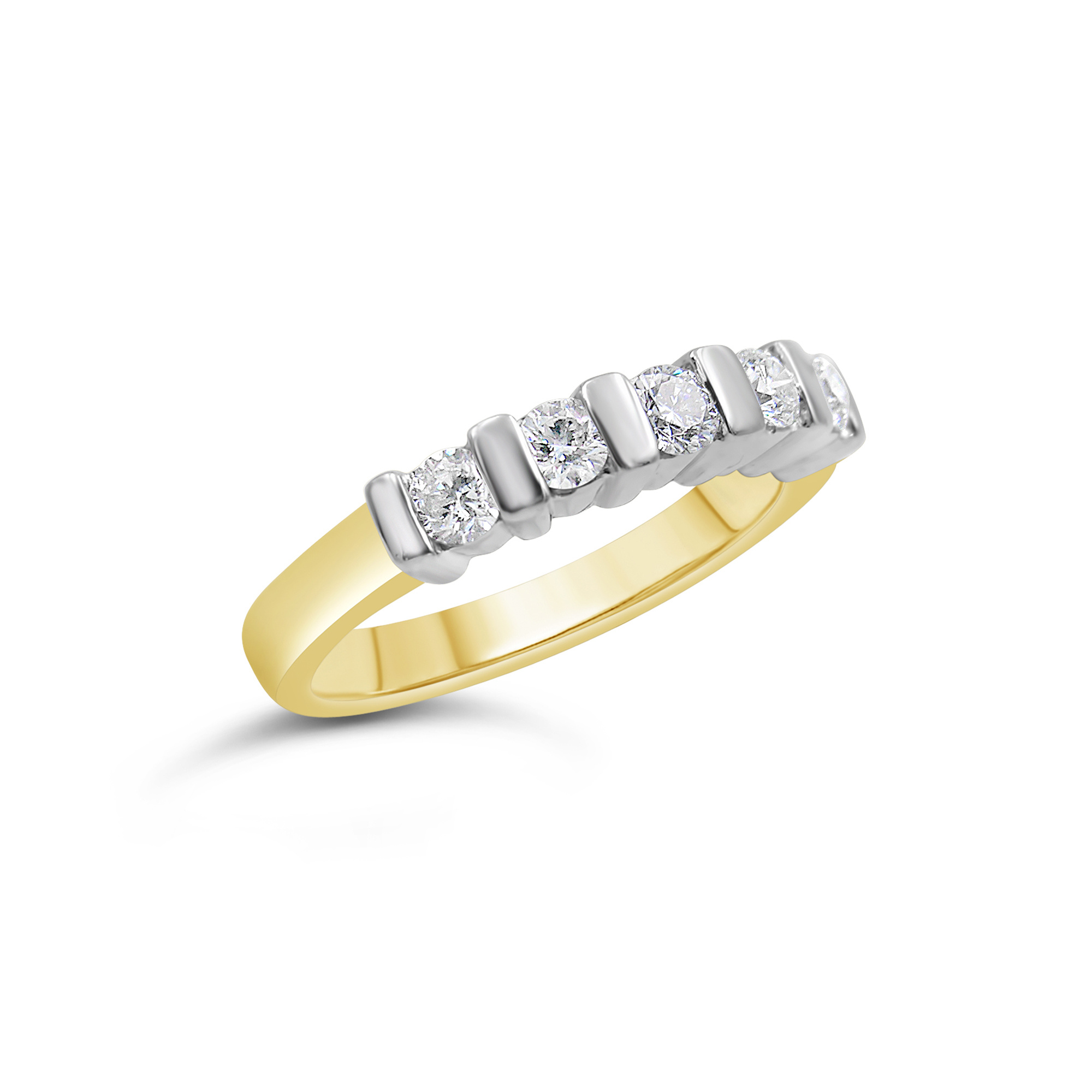 18k yellow & white gold ring with 0.60 ct diamonds