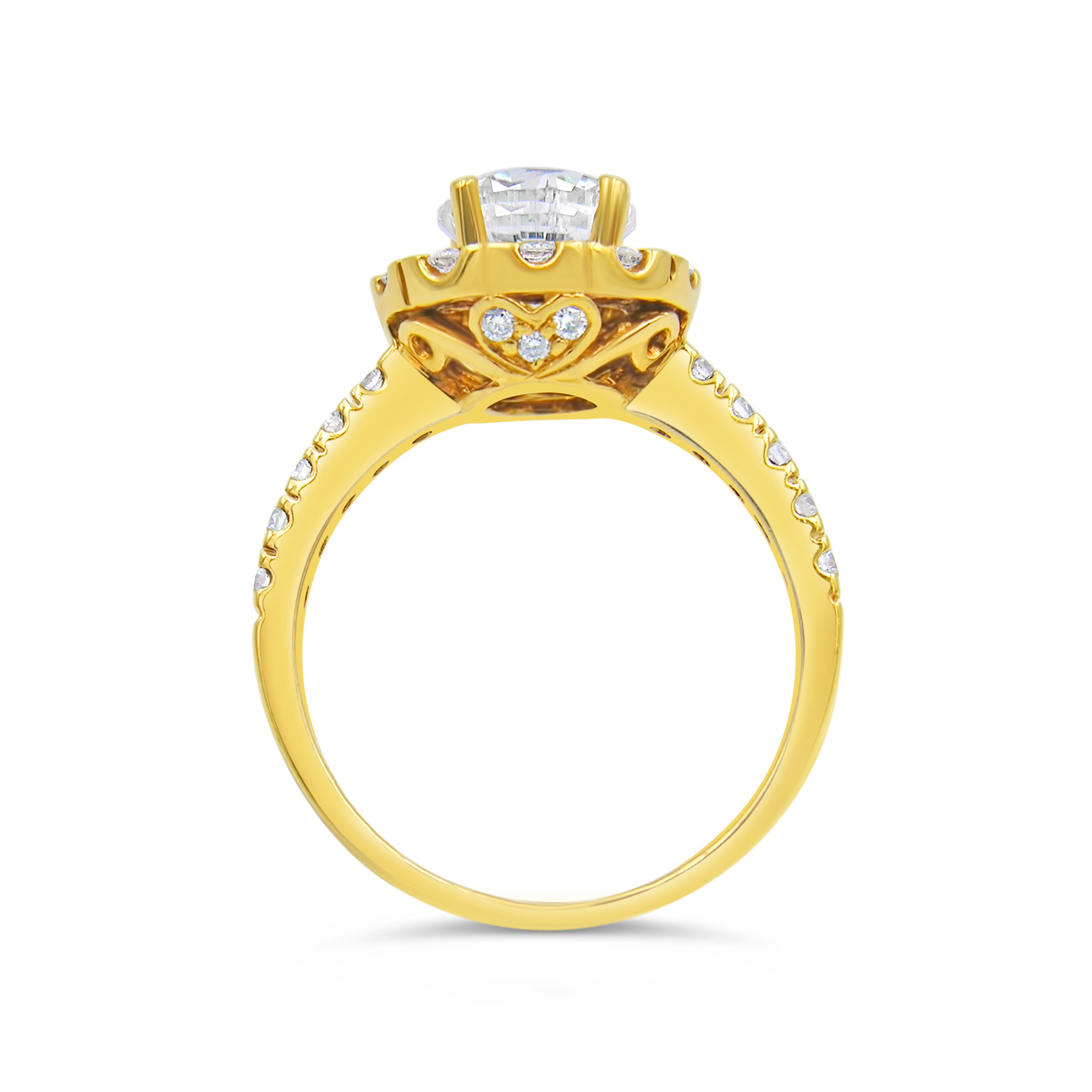 18kt geel goud verlovingsring met 1.99 ct diamanten