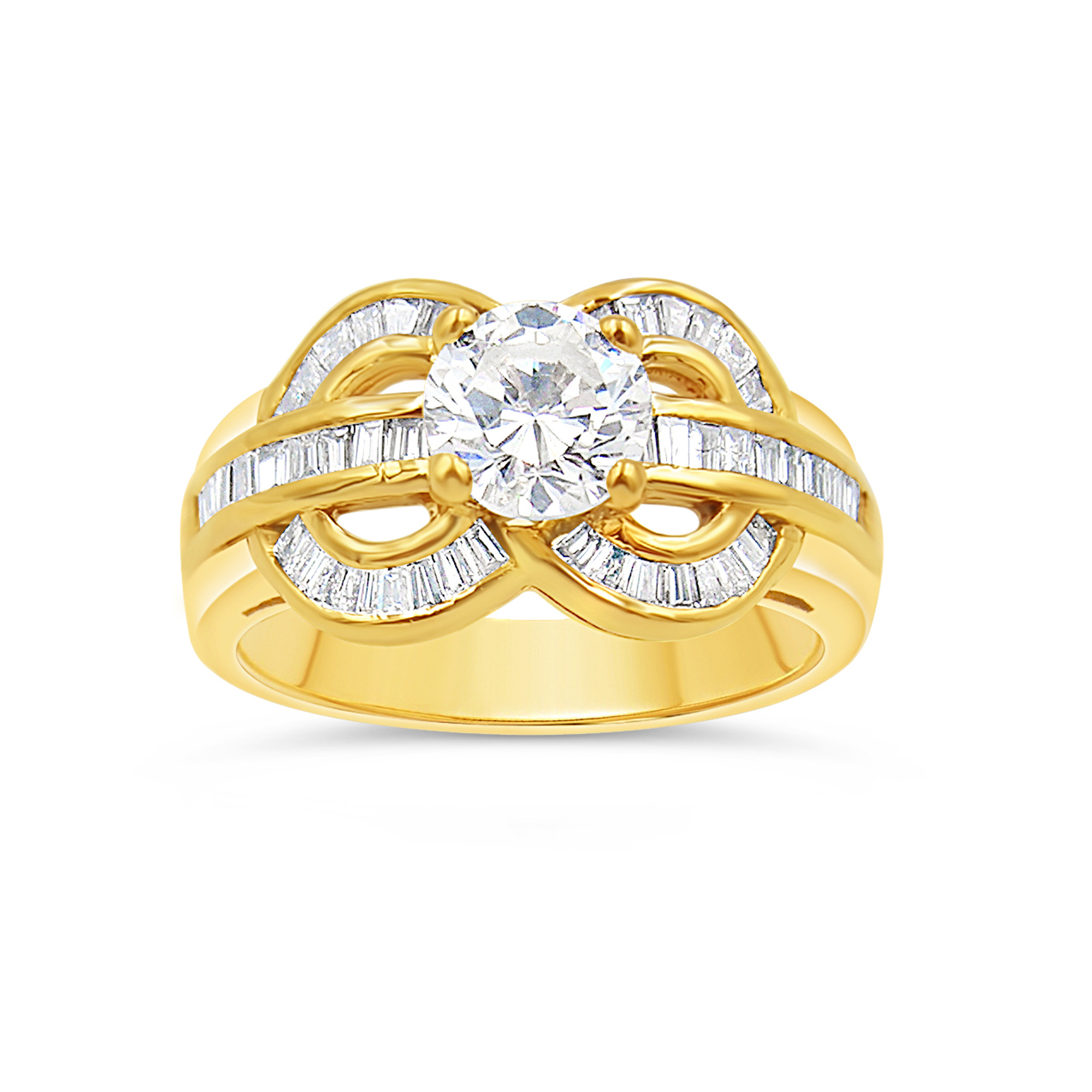 18kt yellow gold engagement ring with 1.62 ct diamonds