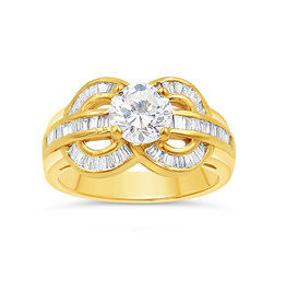 18kt yellow gold engagement ring with 1.62 ct diamonds