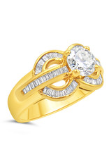 18kt yellow gold engagement ring with 1.62 ct diamonds