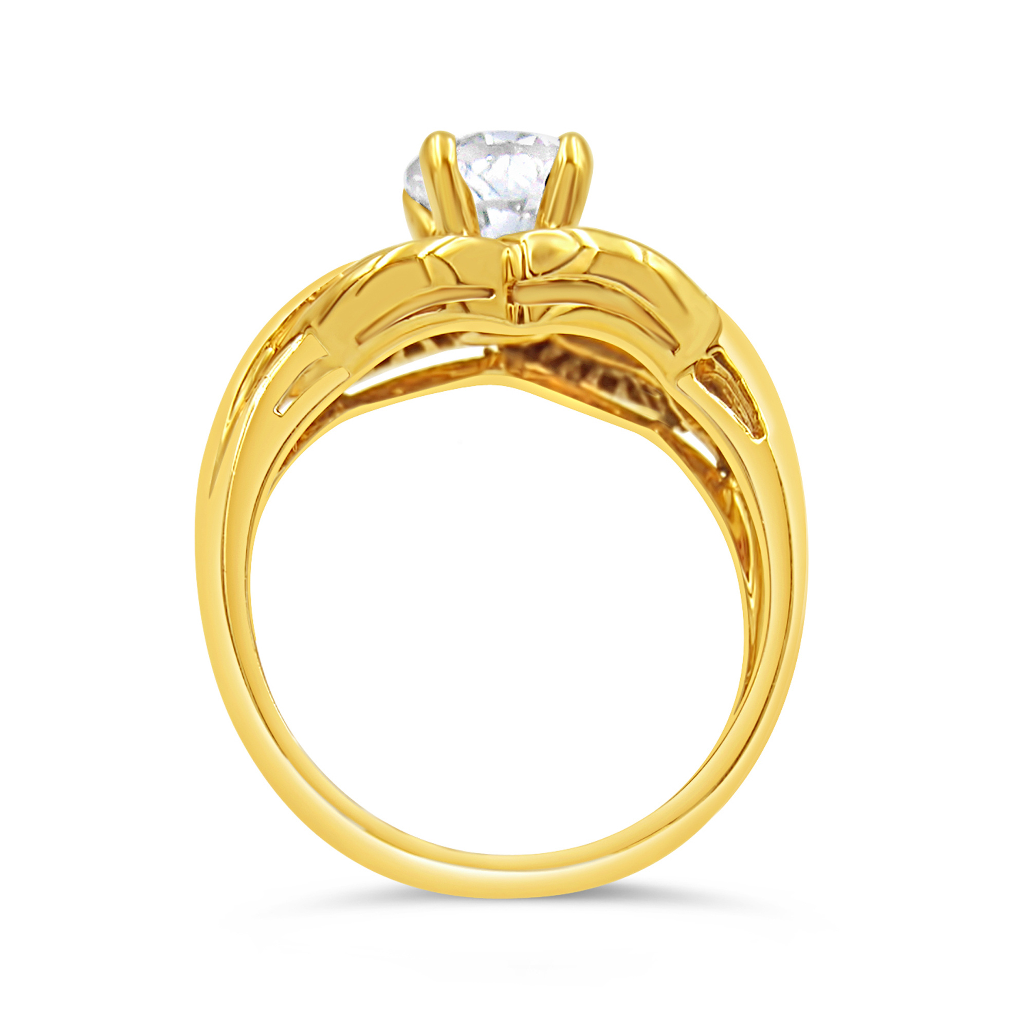 18kt yellow gold engagement ring with 1.62 ct diamonds