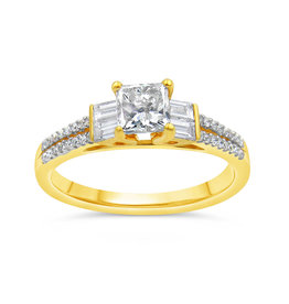 18kt yellow gold engagement ring with 1.07 ct diamonds