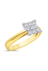 18kt yellow & white gold engagement ring with 0.90 ct diamonds