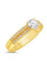 18kt yellow gold engagement ring with 0.64 ct diamonds