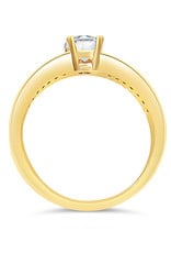 18kt yellow gold engagement ring with 0.64 ct diamonds