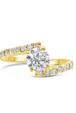 18kt yellow gold engagement ring with 1.23 ct diamonds