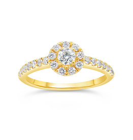 18kt yellow gold engagement ring with 0.60 ct diamonds