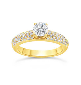 18kt yellow gold engagement ring with 1.14 ct diamonds