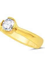 18kt geel goud verlovingsring met 0.74 ct diamant